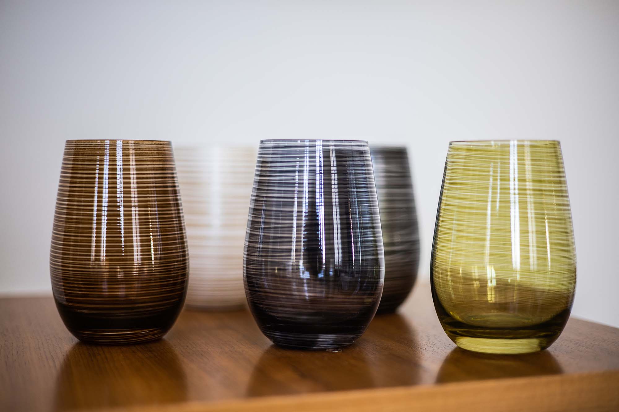 Glasbecher / Wasserglas, Stölzle, Twister, Braun - 465ml
