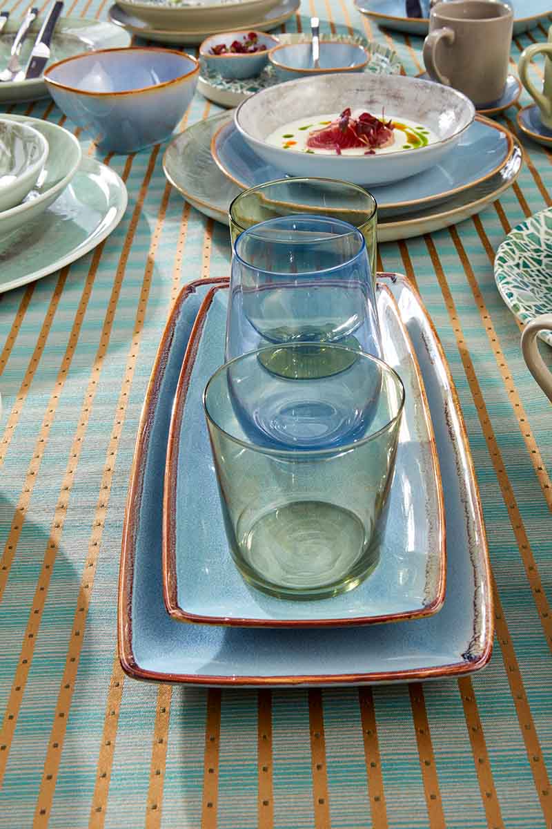 Servierplatte, APS Porcelain, Ming Blue - 35 x 18 x 2,8 cm