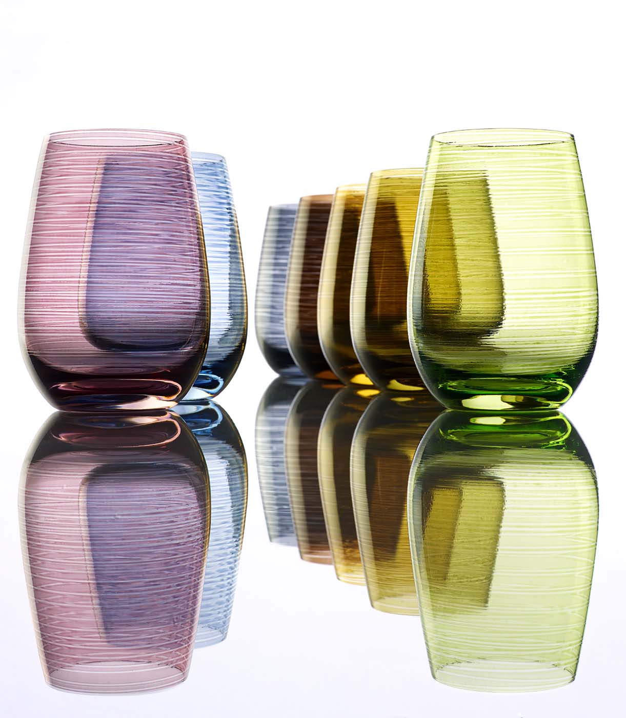 Glasbecher / Wasserglas, Stölzle, Twister, Rauchgrau - 465ml