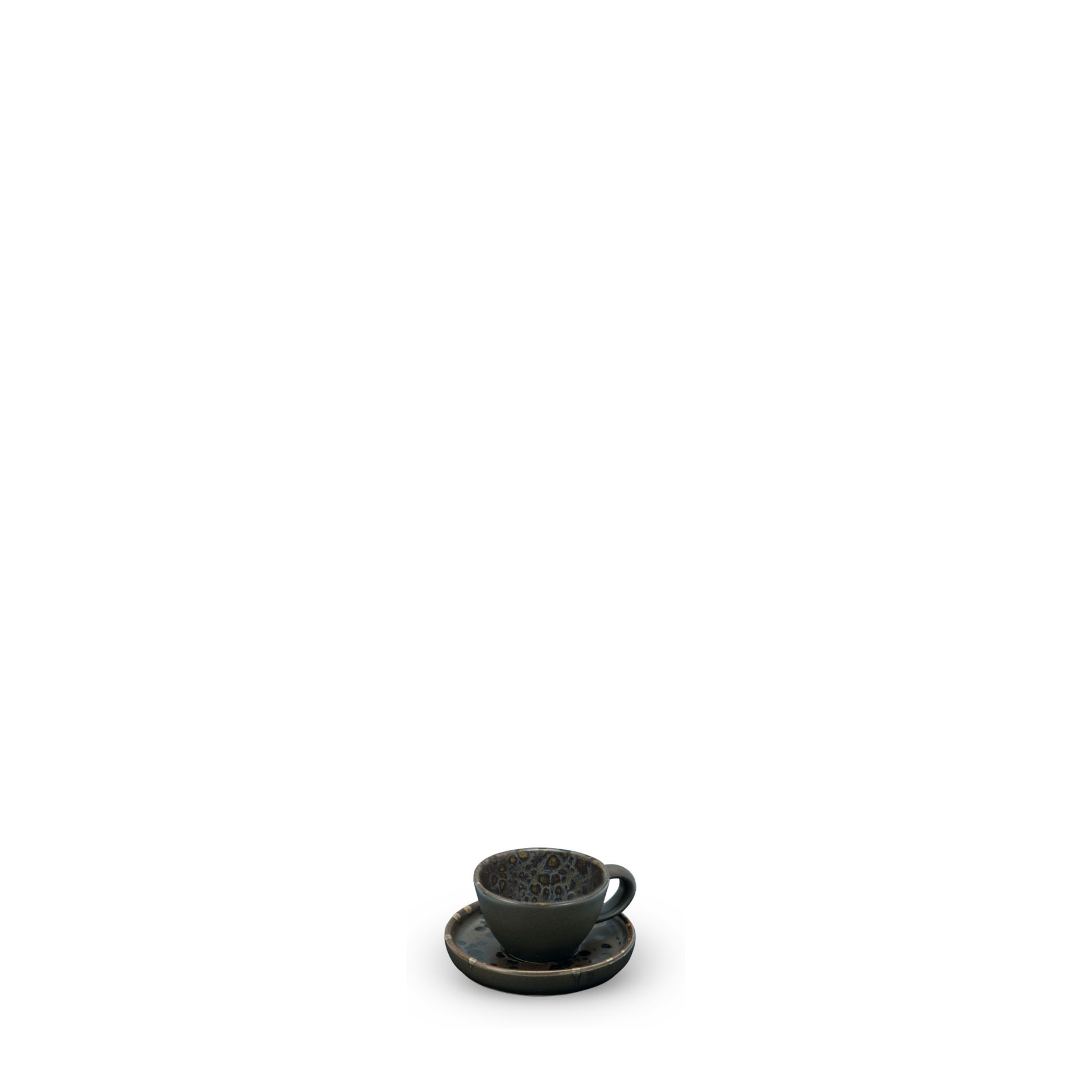 Espressotasse mit Untertasse, Le Coq Porcelain, Phobos Schwarz