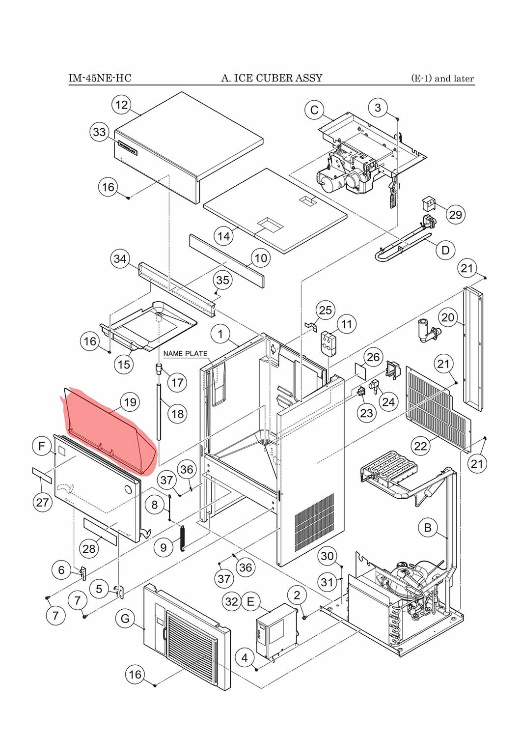 Innere Tür, Hoshizaki, IM-45