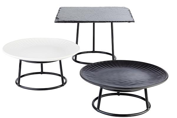 Buffetständer, APS, MULTI ROUND, Schwarz - Höhe: 8cm