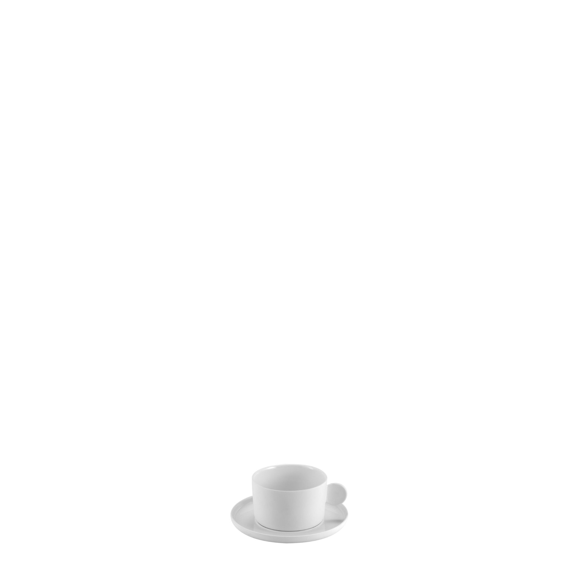 Espressotasse mit Untertasse, Le Coq Porcelain, Aphros, Weiß