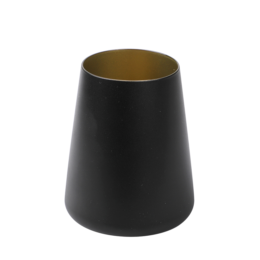 Becher / Wasserglas, Stölzle, Power, Schwarz / Gold - 380 ml