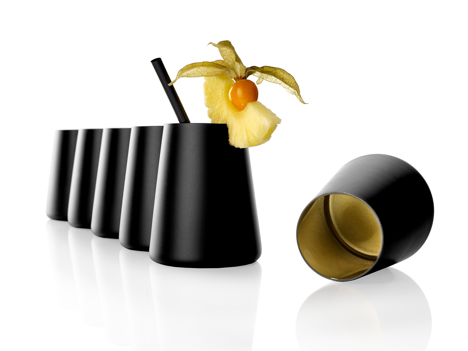 Becher / Wasserglas, Stölzle, Power, Schwarz / Gold - 380 ml