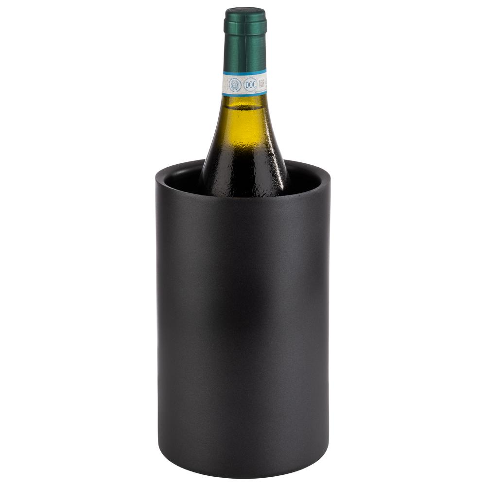 Flaschenkühler doppelwandig, APS, Edelstahl, Schwarz - 1,6 Liter