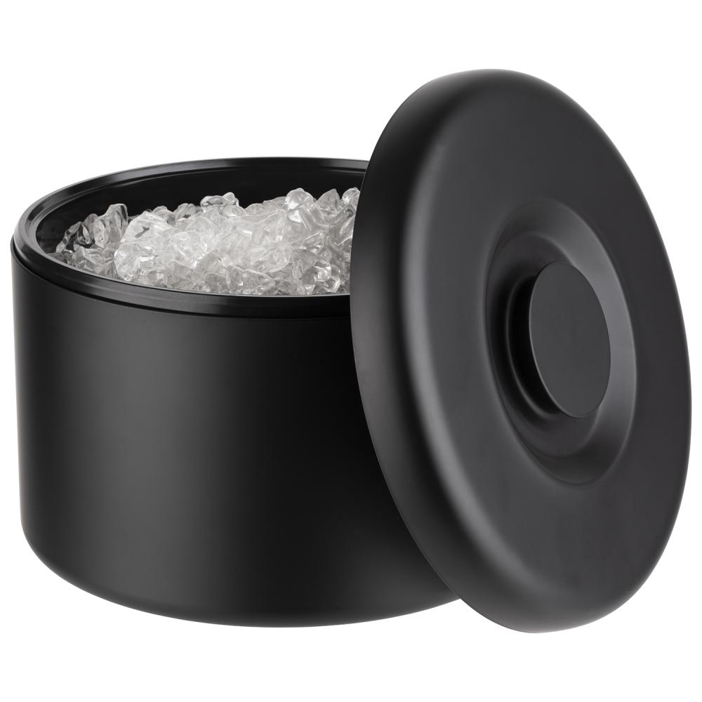 Eisbehälter / Eisbox rund, Aluminium, Schwarz - Ø 27 cm | 9 Liter
