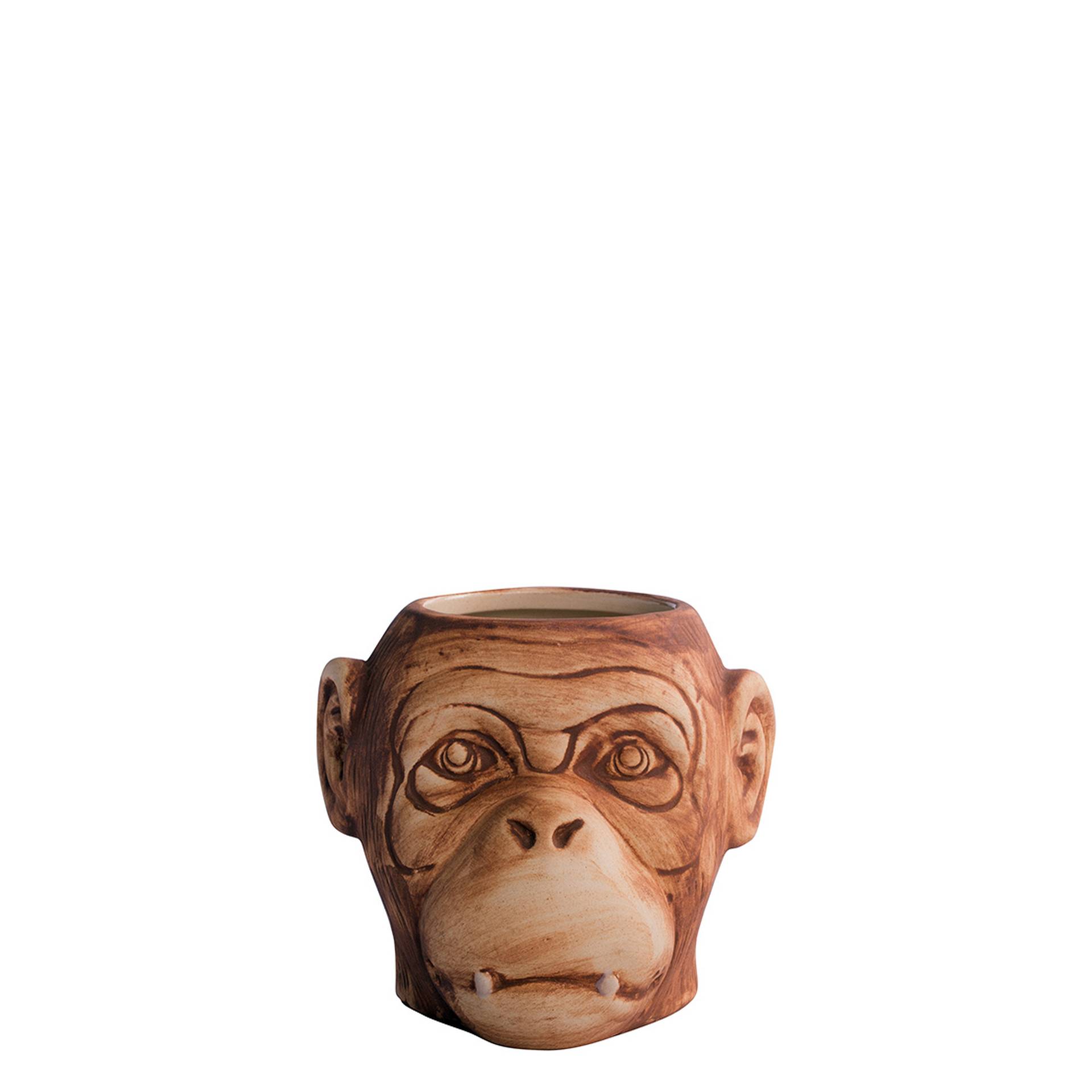 Tiki Becher Affe natur/matt, APS Tiki, Porzellan - 550 ml