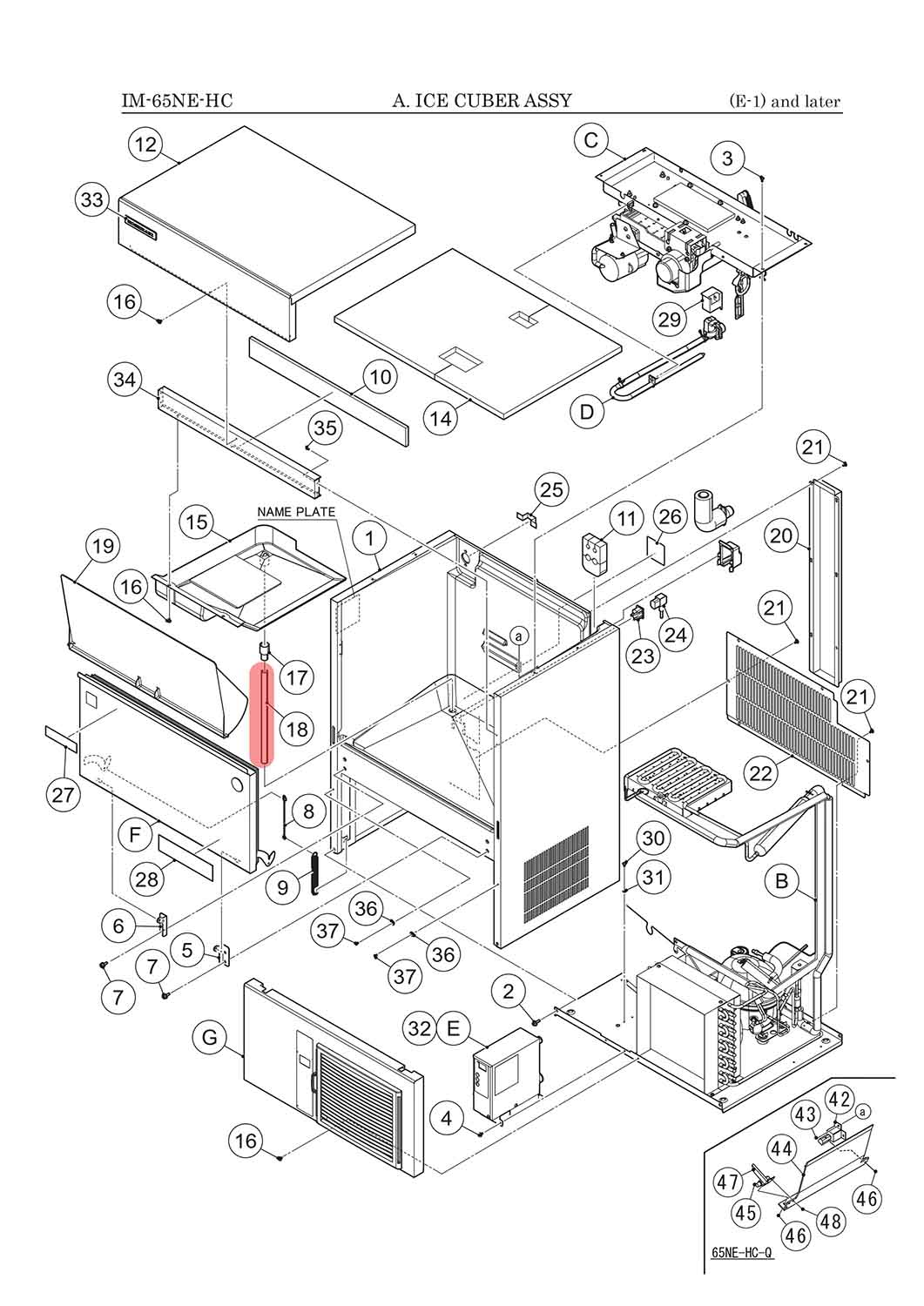 Ablaufrohr für Wasserwanne, Hoshizaki, IM-45/IM-65/IM-100