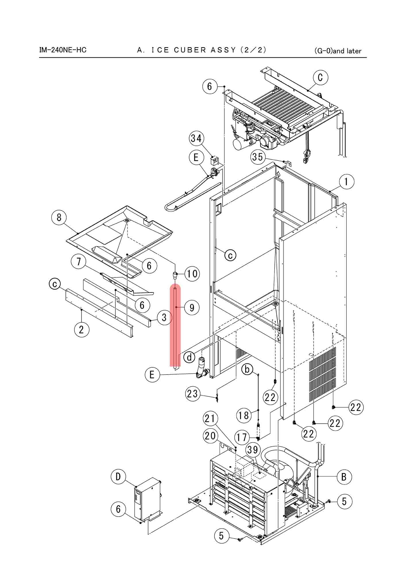 Ablaufrohr für Wasserwanne, Hoshizaki, IM-240