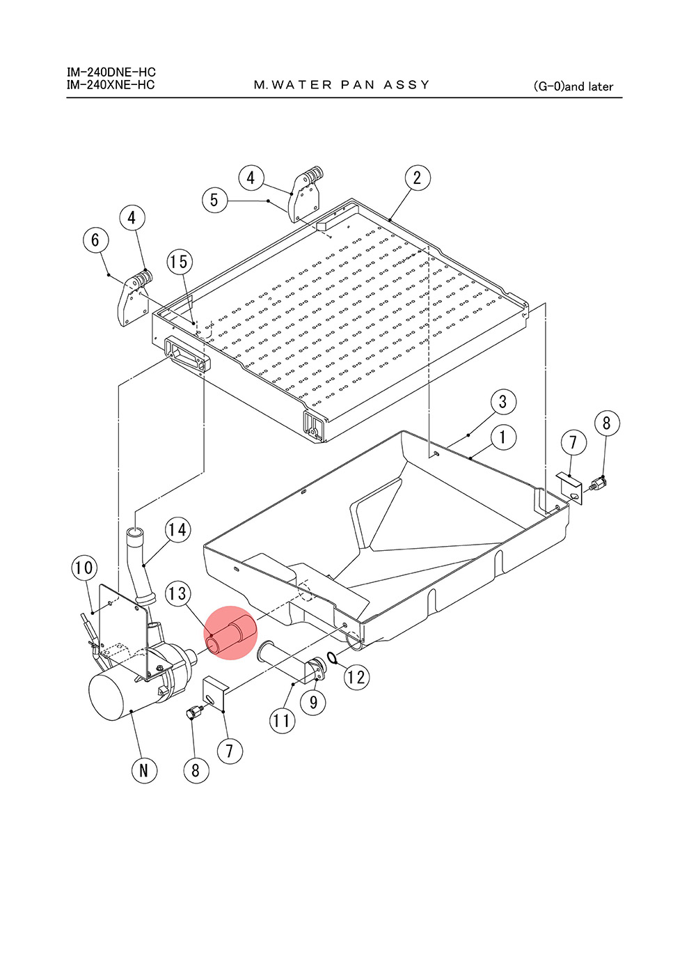 Saugschlauch für Wasserplatte, Hoshizaki, IM-240