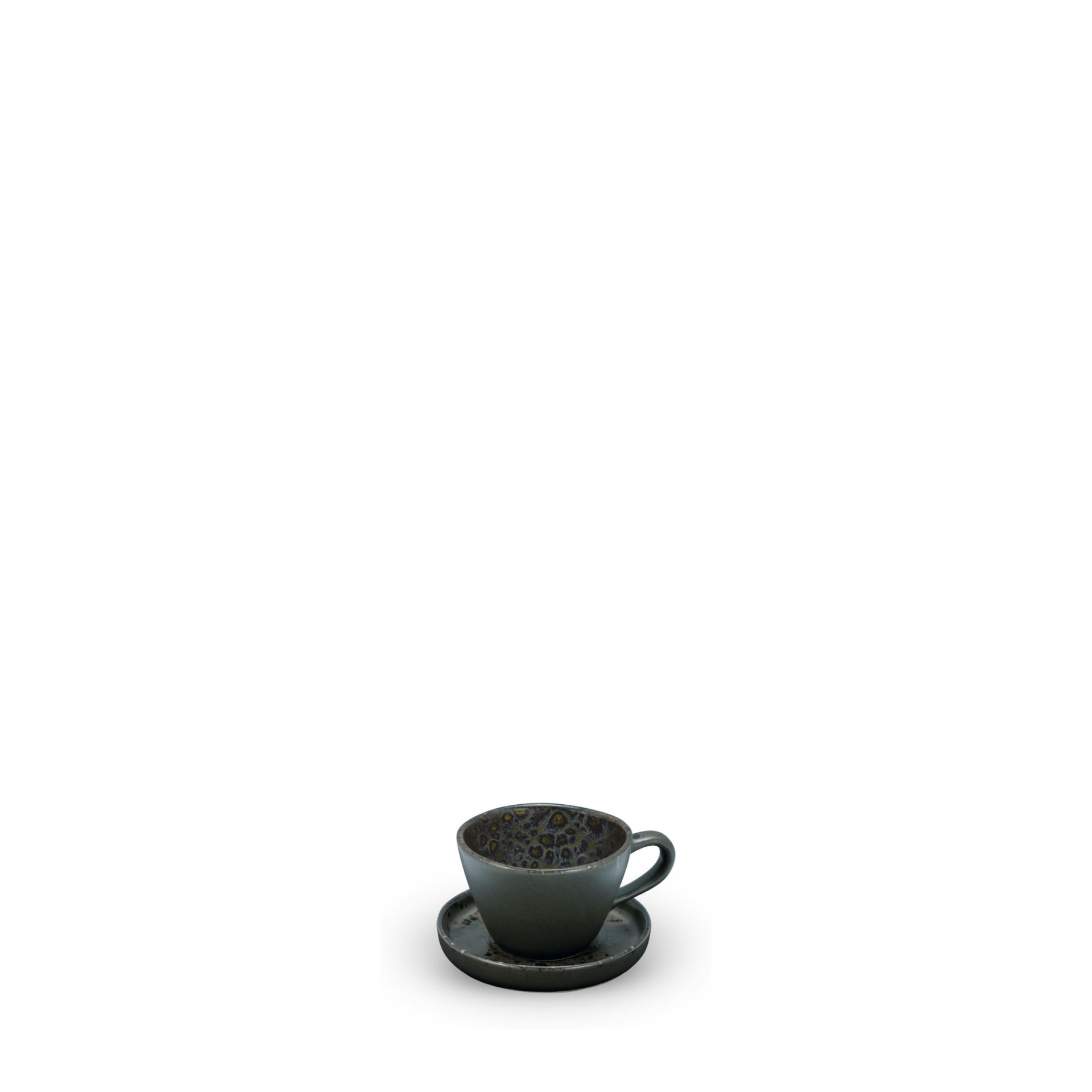 Kaffeetasse mit Untertasse, Le Coq Porcelain, Phobos Schwarz