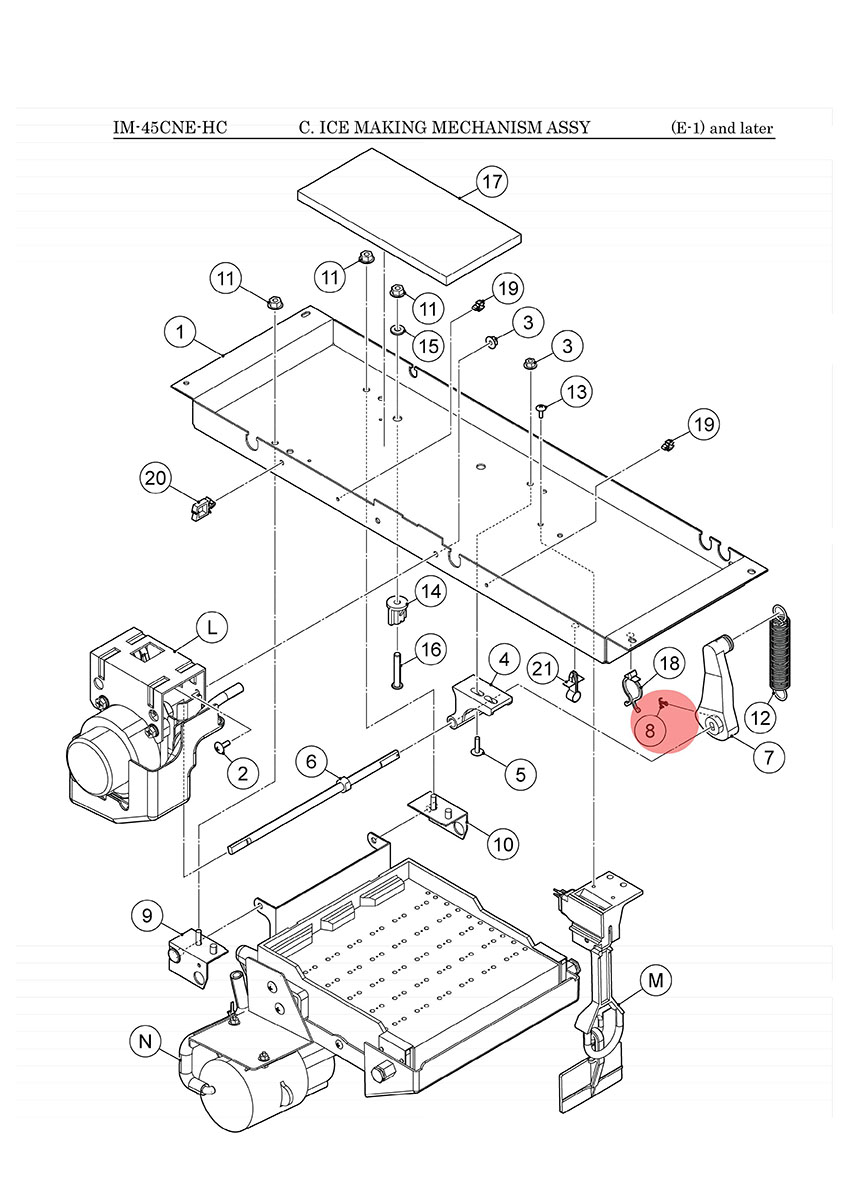 Splint für Achse, Hoshizaki, IM-45/IM-65/IM-100/IM-130/IM-240