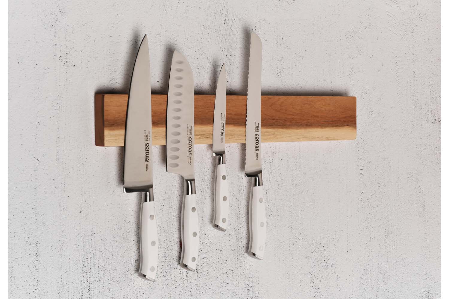 Magnet-Messerhalter, Comas, Holz, Braun - Länge: 46 cm