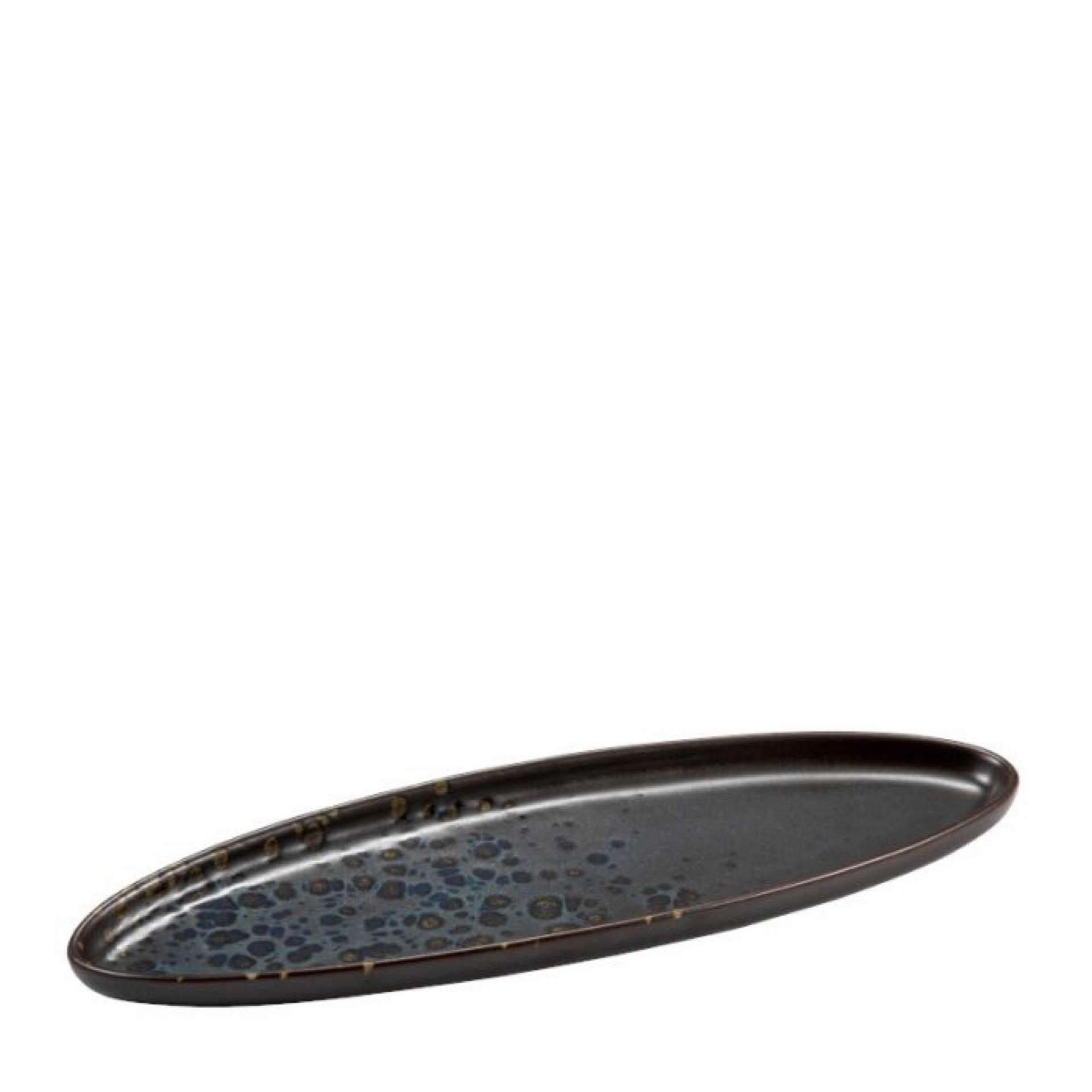 Servierplatte, Le Coq Porcelain, Phobos Schwarz - 37,5 x 11,5 cm