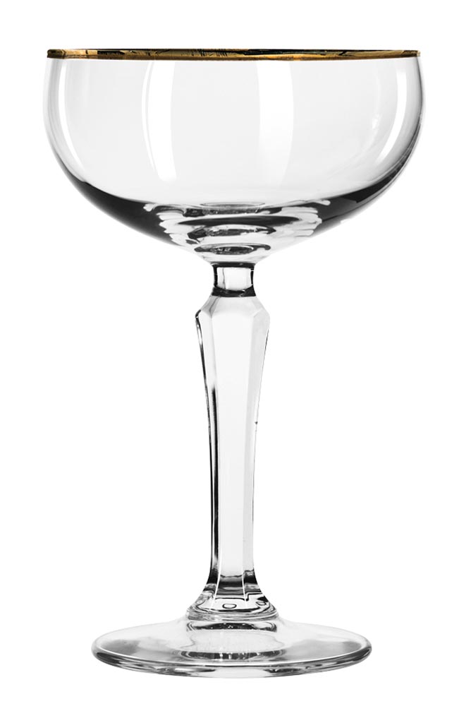 Coupette Glas, Libbey, SPKSY, mit Goldrand - 245ml