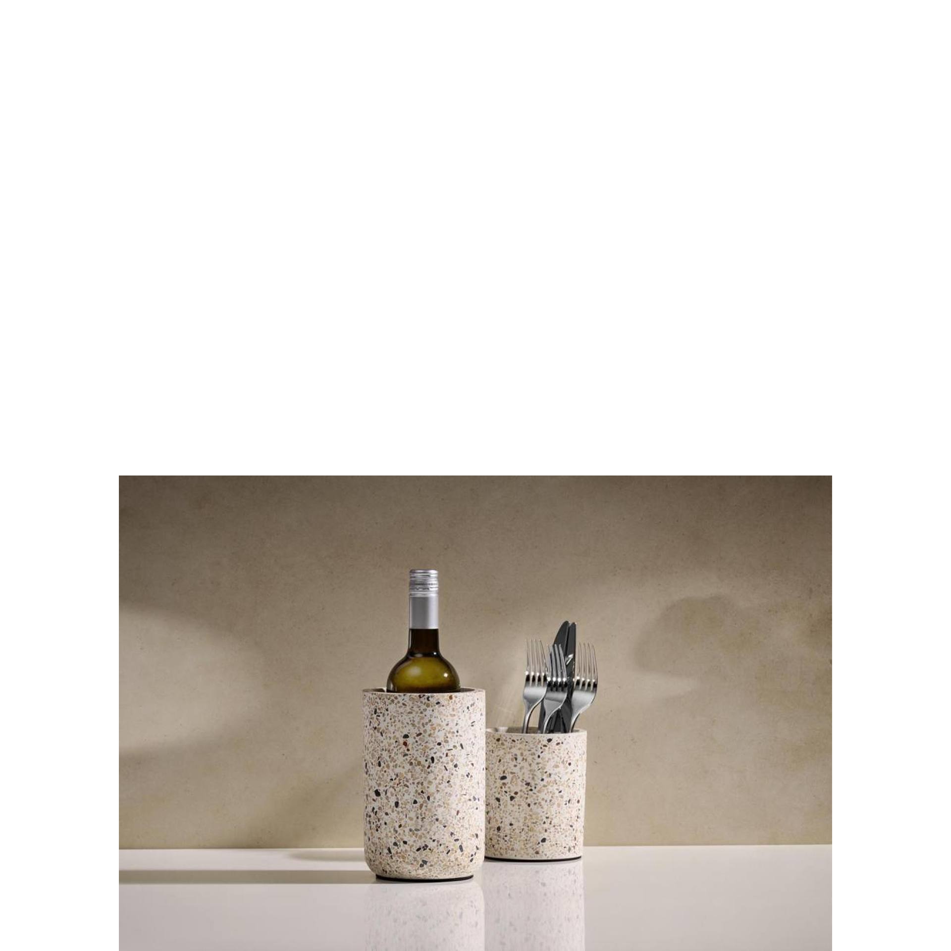 Besteckbehälter, APS, TERRAZZO, Beton, Weiß- Ø 9,5 cm | H 13,5 cm