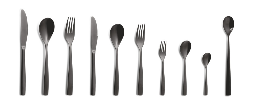 Dessertlöffel, Comas, BCN Colors Negro, Schwarz - 18,3 cm