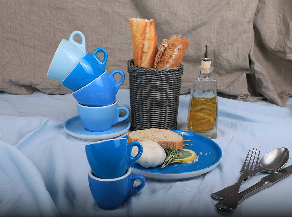 Dessertteller, APS Porcelain, Colored Line Hellblau - Ø 20,6 cm