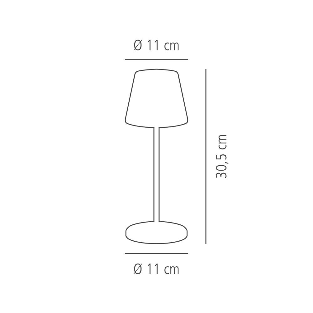 Akku LED-Tischlampe, APS, Merle, Weiß - 30,5cm