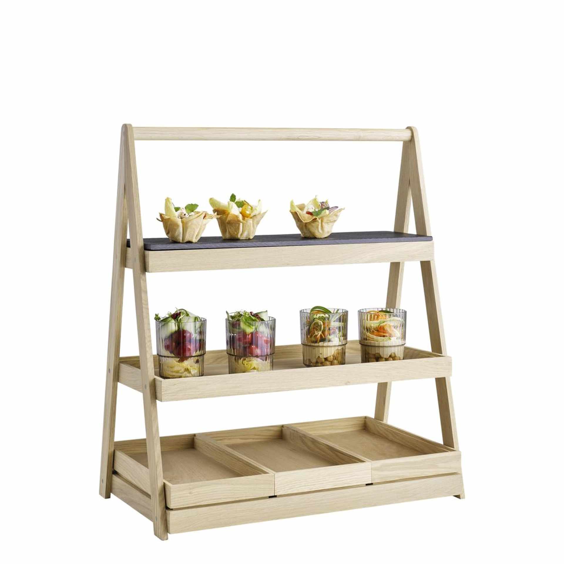 Etagère, 3-stufig, APS, VALO, Eichenholz - 55 x 32,5 cm | H 64 cm
